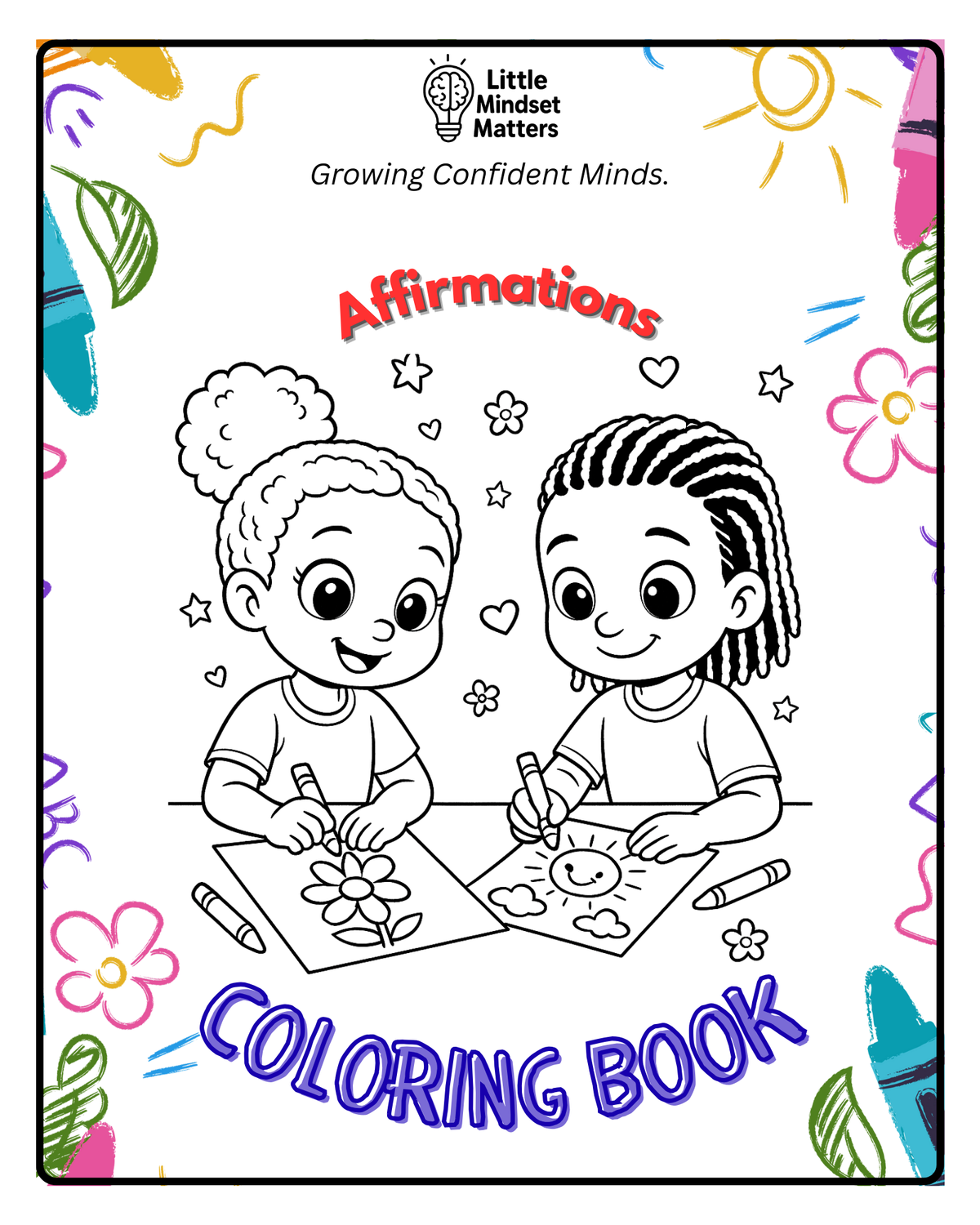 Mindset Matters: Affirmation Coloring Book for Children (Digital Download)