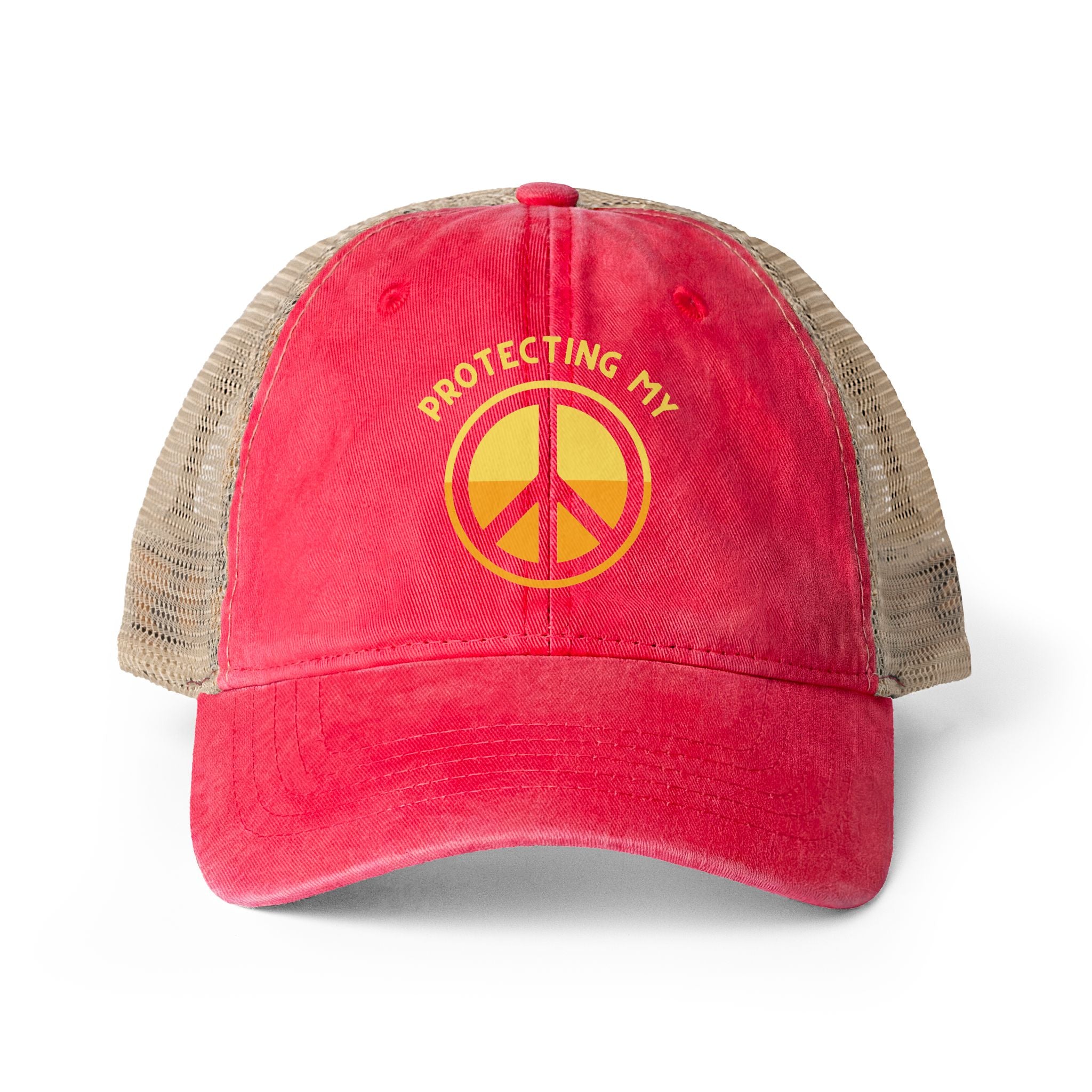 Protecting My Peace Women's Washed Mesh-Back Cap