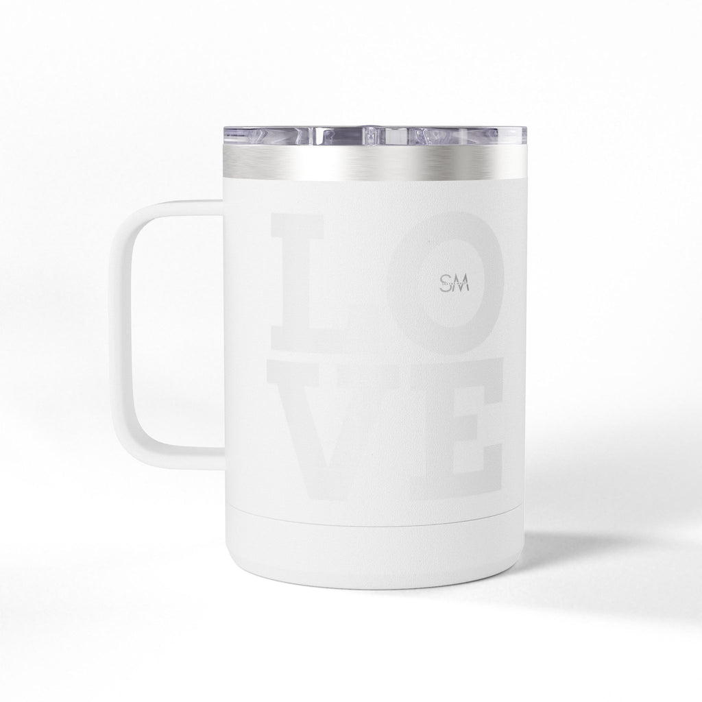 LOVE 15oz Travel Mug Tumbler — Insulated Coffee Mug