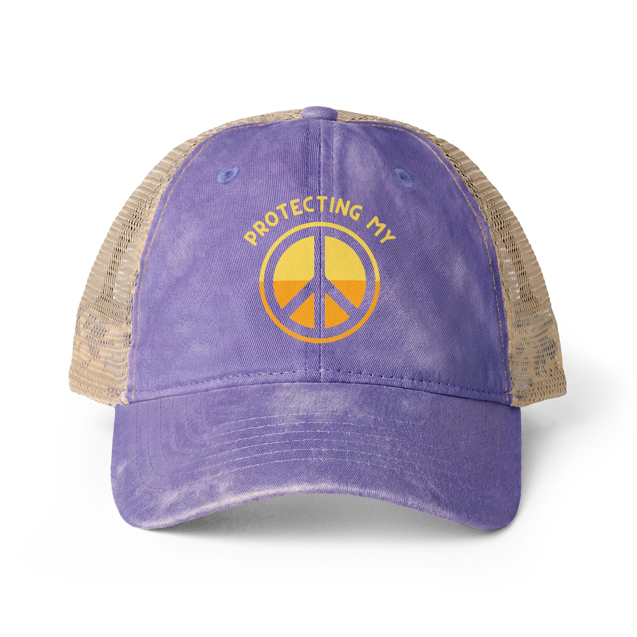 Protecting My Peace Women's Washed Mesh-Back Cap
