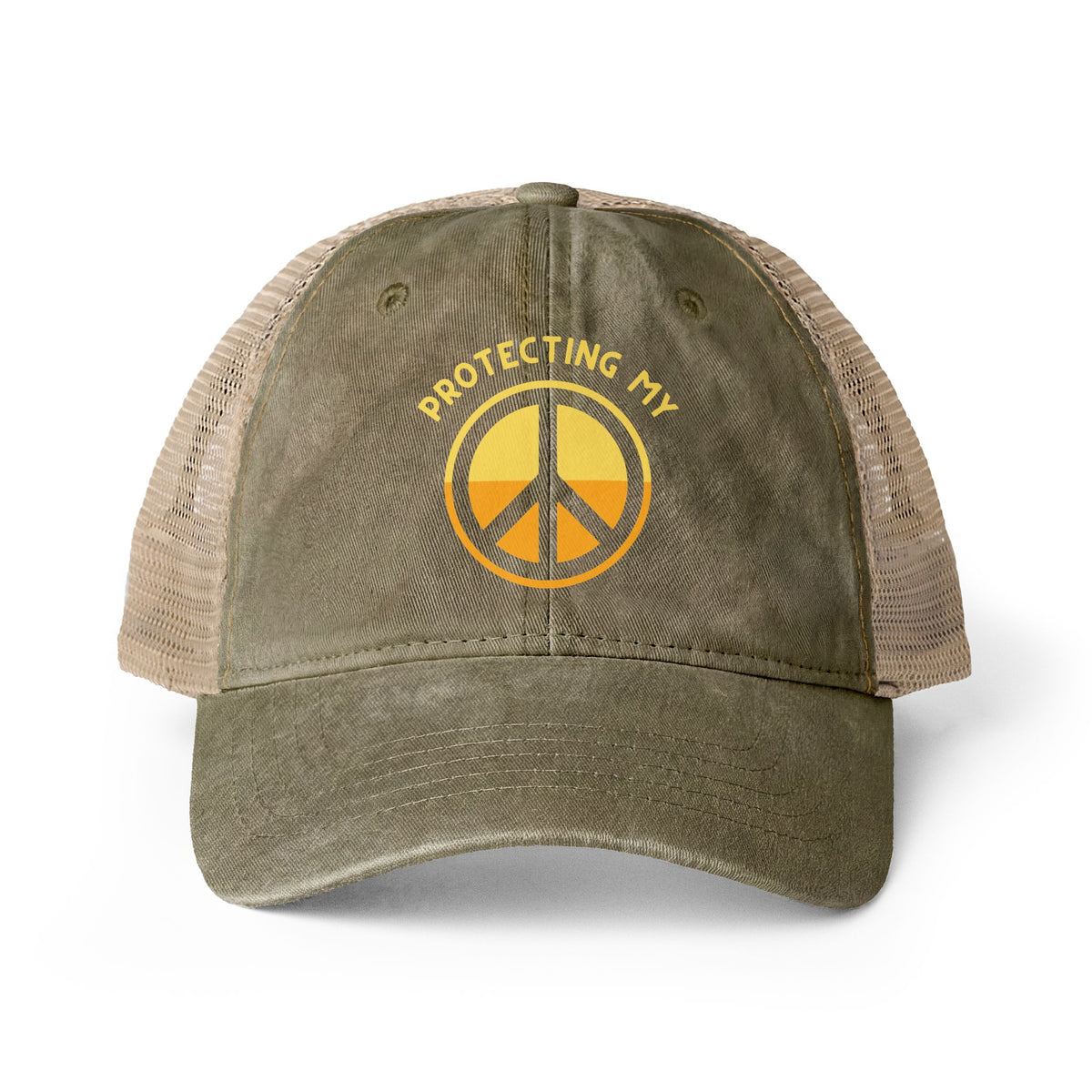 Protecting My Peace Women's Washed Mesh-Back Cap