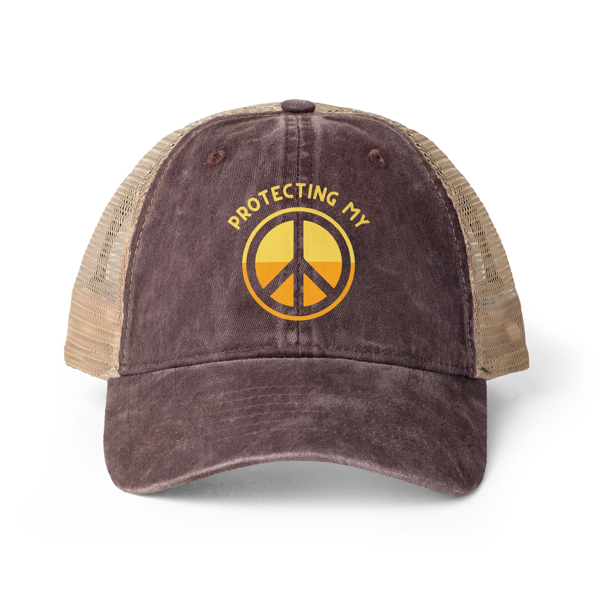 Protecting My Peace Women's Washed Mesh-Back Cap