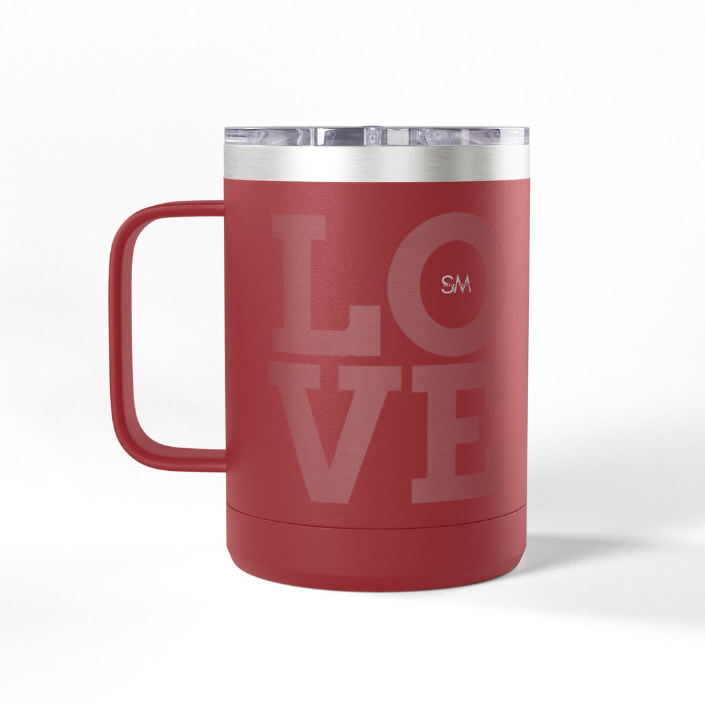 LOVE 15oz Travel Mug Tumbler — Insulated Coffee Mug
