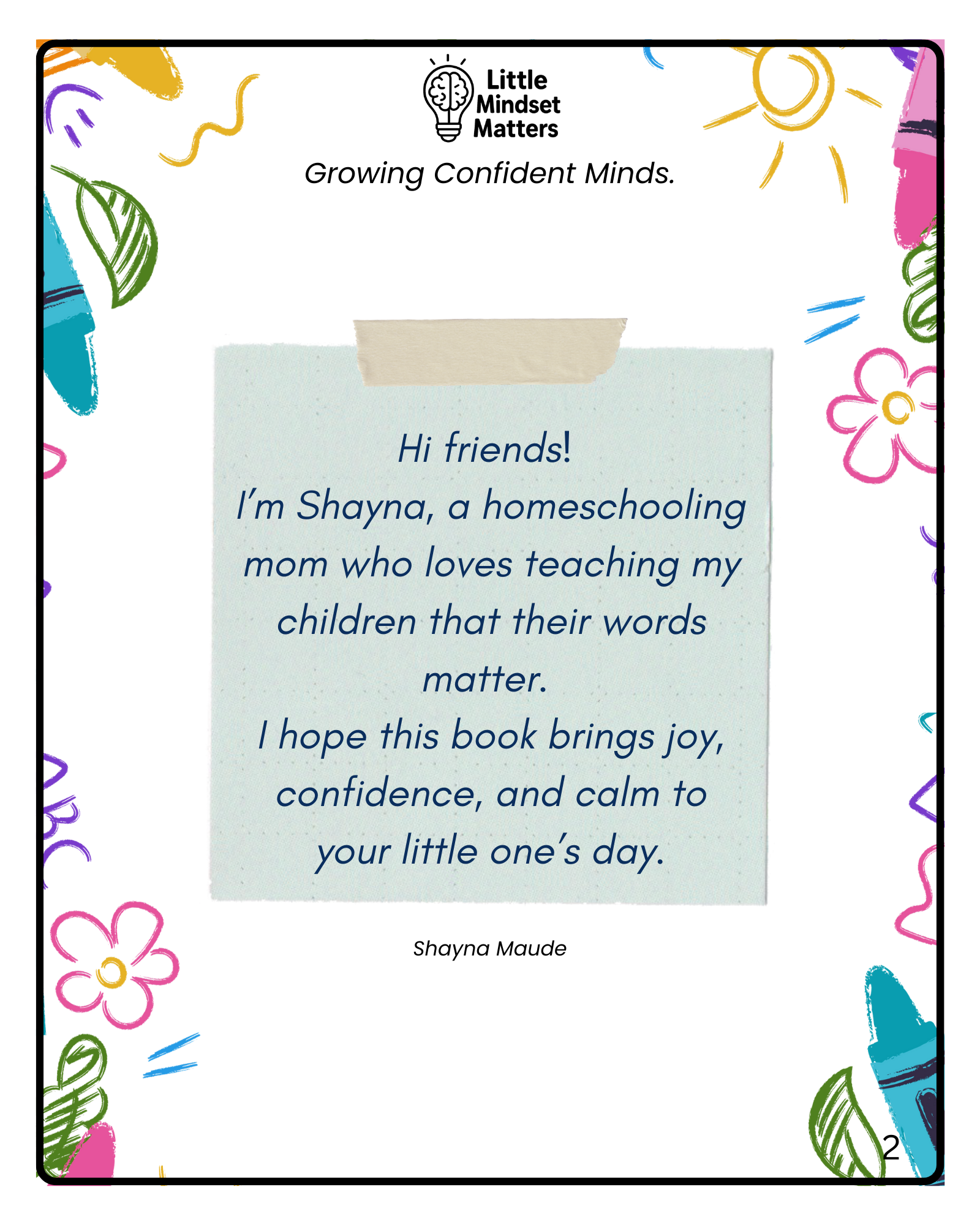 Mindset Matters: Affirmation Coloring Book for Children (Digital Download)
