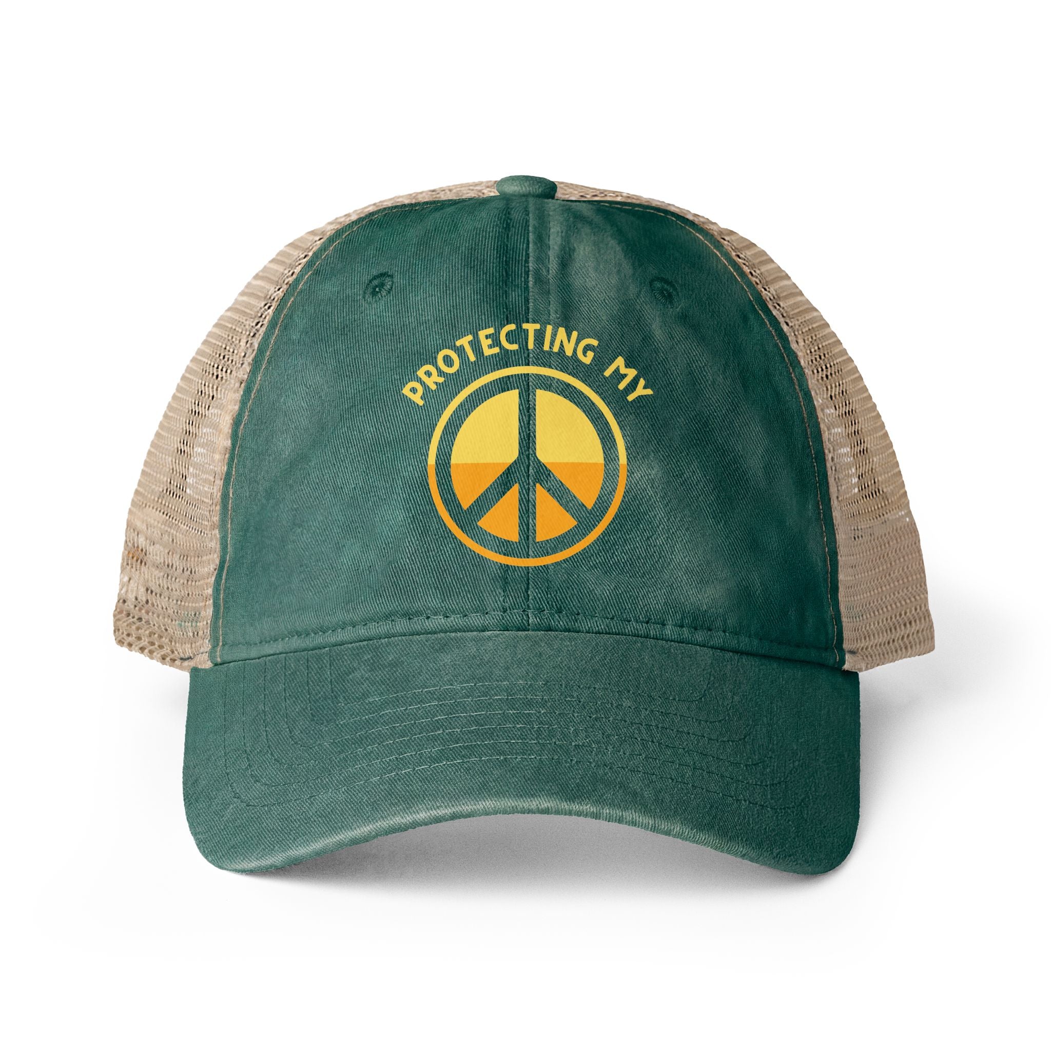 Protecting My Peace Women's Washed Mesh-Back Cap